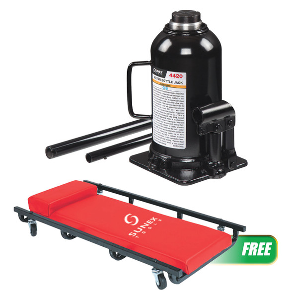 Buy (1) Bottle Jack 20 Ton Get (1) 4 Caster Creeper 4420P