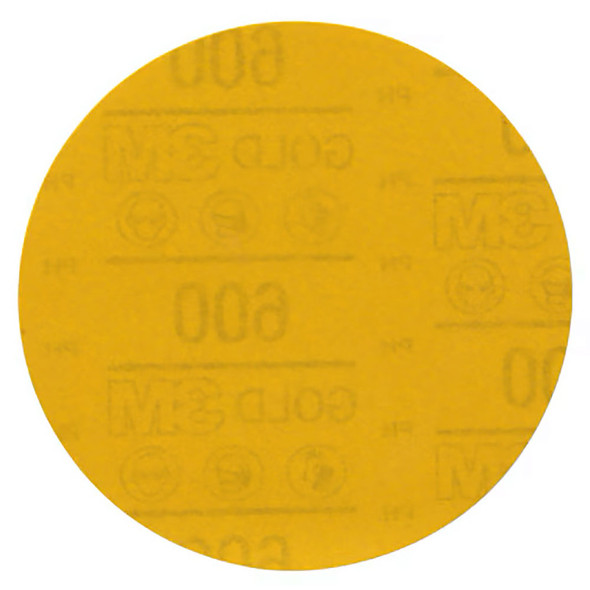 3M™ Hookit™ Gold Abrasive Disc 09240, 600, 5 in (125 mm), No Hole, 50 Discs/Carton, 4 Cartons/Case 09240