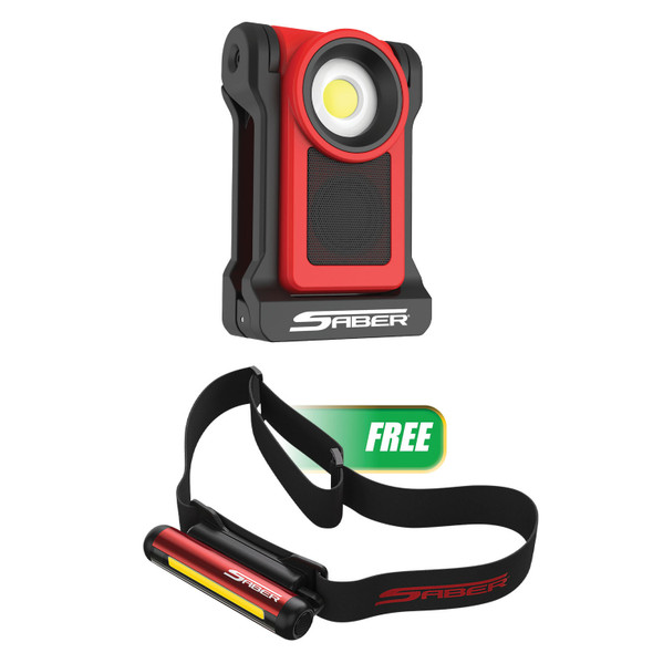 Buy (1) 1000 Lumen Rechargeable Clamp Light With Speaker Get (1) 150L LED Penlight w/ Headband 80211P