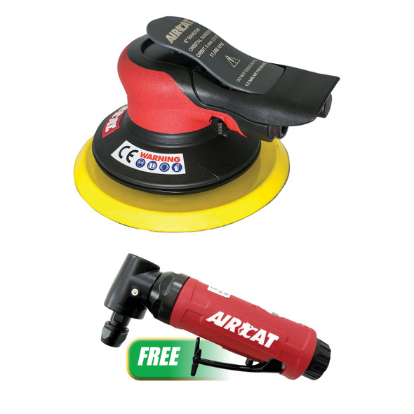 Buy (1) 6in Non Vac Orbital Palm Sander Get (1) ½ HP Angle Die grinder 6700-6-336P