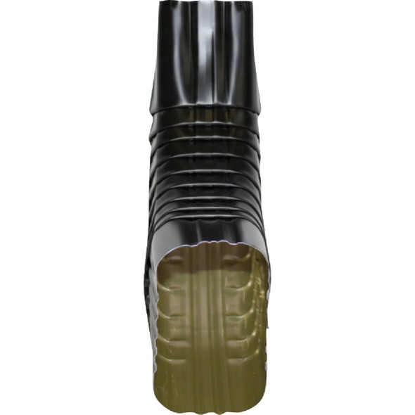 Spectra Metals 3 In. x 4 In. Aluminum Black Side Downspout Elbow 4BELRTBK