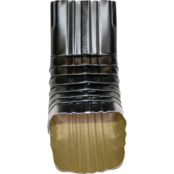 Spectra Metals 3 In. x 4 In. Aluminum Black Front Downspout Elbow 4AELRTBK