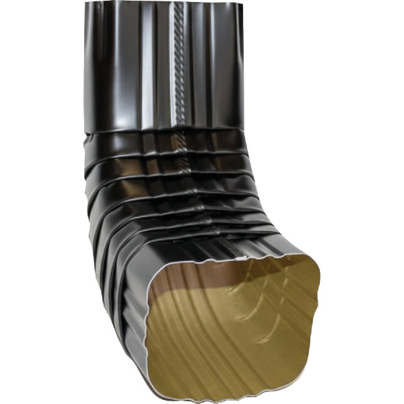 Spectra Metals 3 In. x 4 In. Aluminum Black Front Downspout Elbow 4AELRTBK 140616