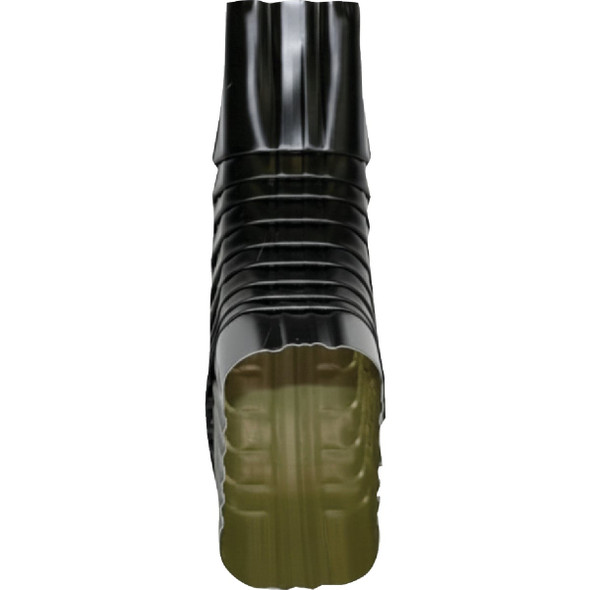 Spectra Metals 2 In. x 3 In. Aluminum Black Side Downspout Elbow 3BELRTBK