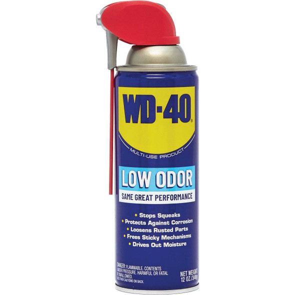 WD-40 12 Oz. Low Odor Lubricant with Smart Straw 490798