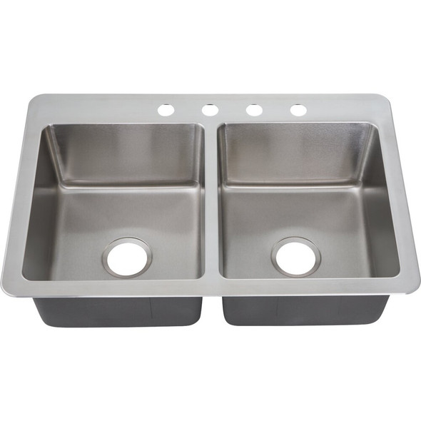 Stylebuilt 33 In. x 22 In. x 9 In. 50-50 Double Bowl Dual Mount Kitchen Sink FD2053090912Z4K 424251