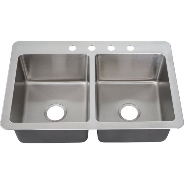 Stylebuilt 33 In. x 22 In. x 9 In. 50-50 Double Bowl Dual Mount Kitchen Sink FD2053090912Z4K 424251