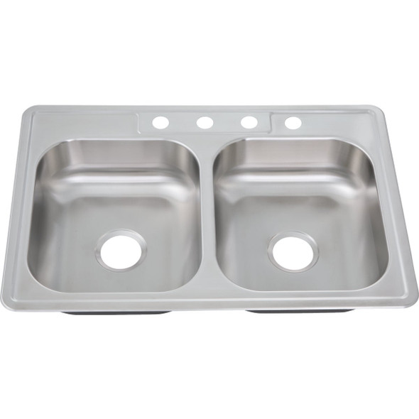Common Goods 33 In. x 22 In. x 6 In. Double Bowl Top Mount Kitchen Sink FD2005060607Z4K 427879