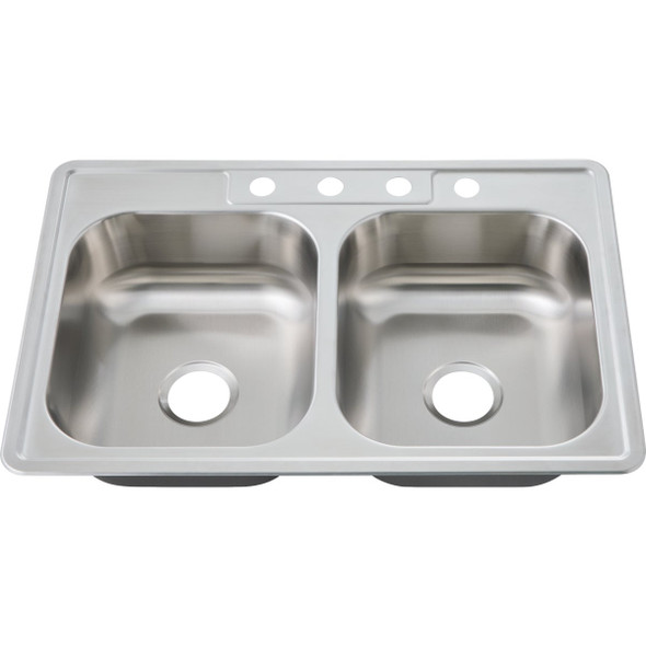 Common Goods 33 In. x 22 In. x 7 In. Top Mount Double Bowl Kitchen Sink FD2005070708Z4K 458719
