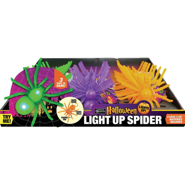 Magic Seasons Halloween Light Up Spider 702462 Pack of 24