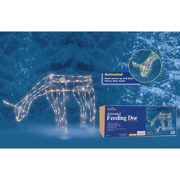 Brite Star 48 In. H. 150-Light Animated Feeding Doe 46-332-67