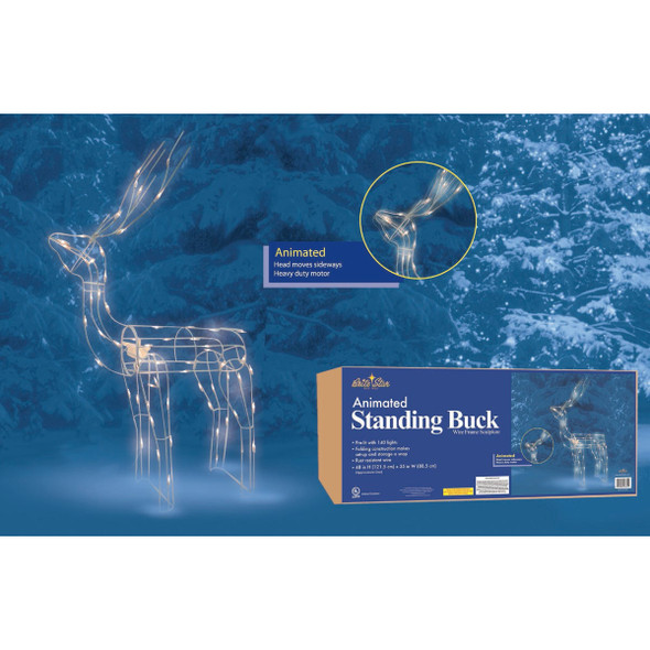Brite Star 48 In. H. 150-Light Animated Standing Buck 46-331-67
