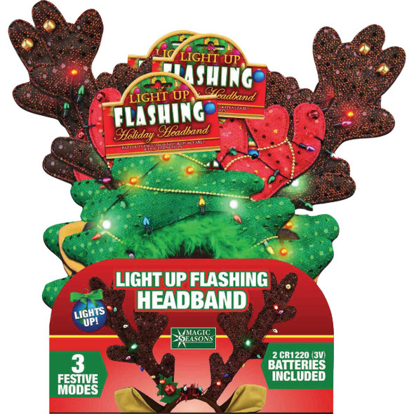 Magic Seasons Light Up Holiday Headbands 702374 Pack of 12