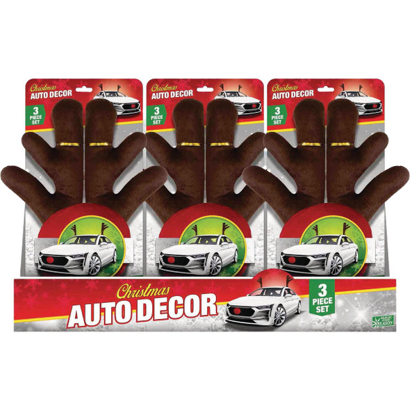 Magic Seasons Christmas Reindeer Auto Decoration 768749 Pack of 6
