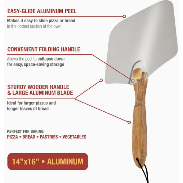 Old Stone 14 In. x 16 In. Pizza Peel With Folding Handle KCH-08436 629214