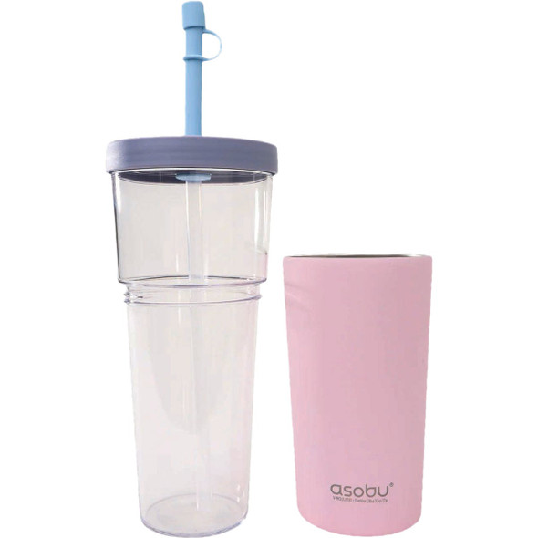 Ad-N-Art Marina 2-in-1 Insulated Tumbler and Mug, Pastel Pink ICT400PP 631960
