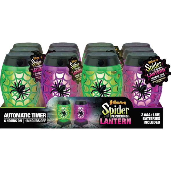 Magic Seasons Halloween Spider Flickering Lantern 768165 Pack of 12