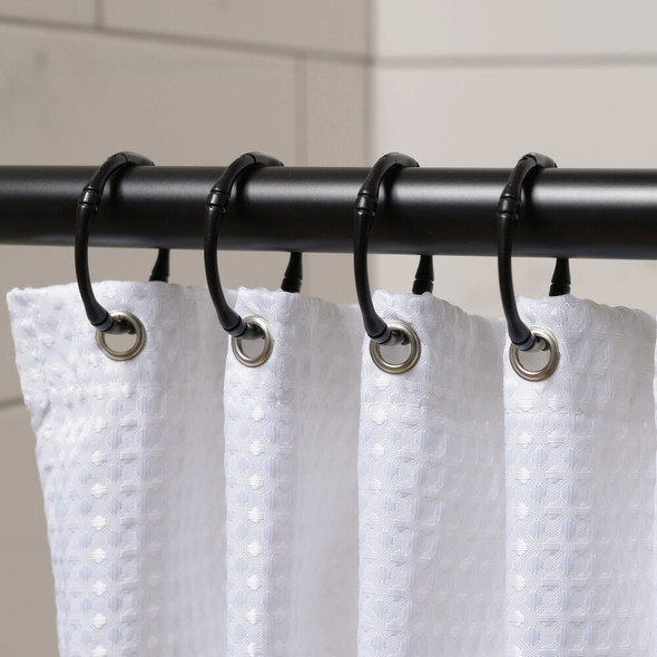 Zenna Home Rustproof Matte Black Shower Curtain Rings (12-Count) HR05BKL 627510