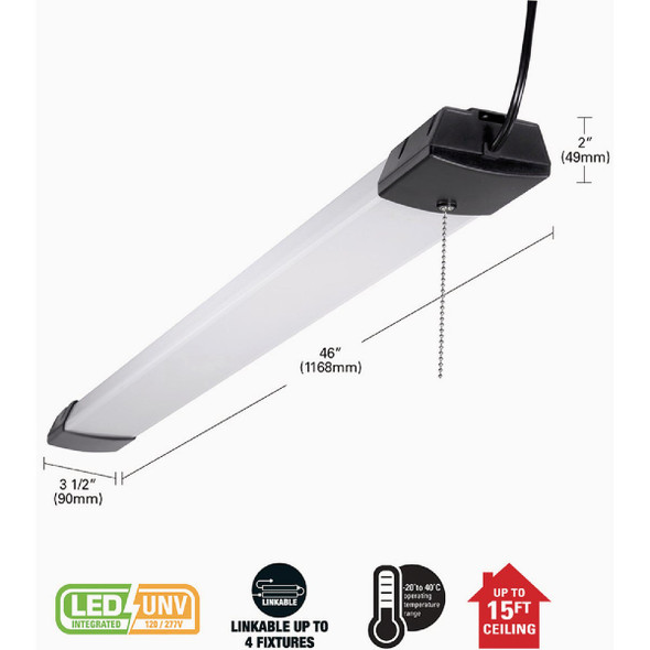 Metalux 46 In. 128W Equivalent 10,000 Lm. LED Shop Light 4SHP10040R 535517