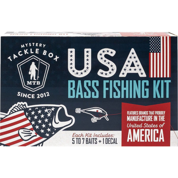Mystery Tackle Box USA Bass Fishing Kit 15-10-MTB-10043A