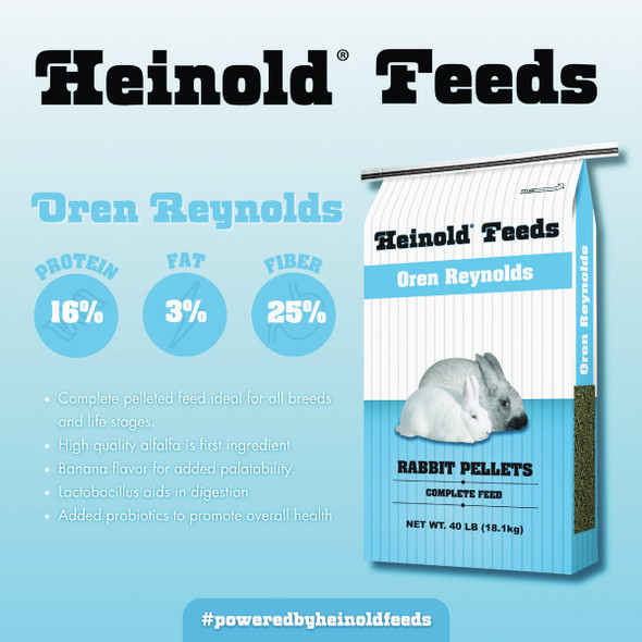 Heinold Feeds Oren Reynolds 40 Lb. Rabbit Pellets 185600 752560