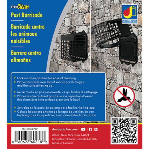 Dundas Jafine ProClean Plastic Pest Barricade Vent Guard, Black PBH50BLKZW