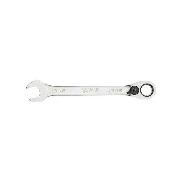 1216RC Williams Combination Wrench, 1/2 Inch Opening, Rounded, 7 Inch OAL