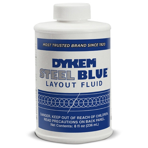 ITW ProBrands™ Dykem® Steel Blue® Layout Fluid, 8 oz, Brush-In-Cap, 12/Case