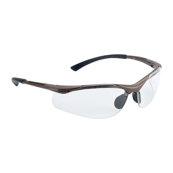 Bolle Safety Contour Safety Glasses, Platinum Coating, Clear Lens, 1/Each