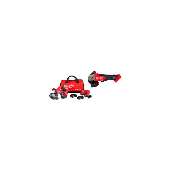 Milwaukee 2829-22 M18 Compact Band Saw Kit Bundled With M18 4-1/2 Angle Grinder