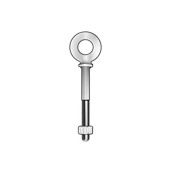 Eye Bolt With Shoulder, 7/8"-9, 6 in Shank, 1-3/4 in ID, Stainless Steel, Plain