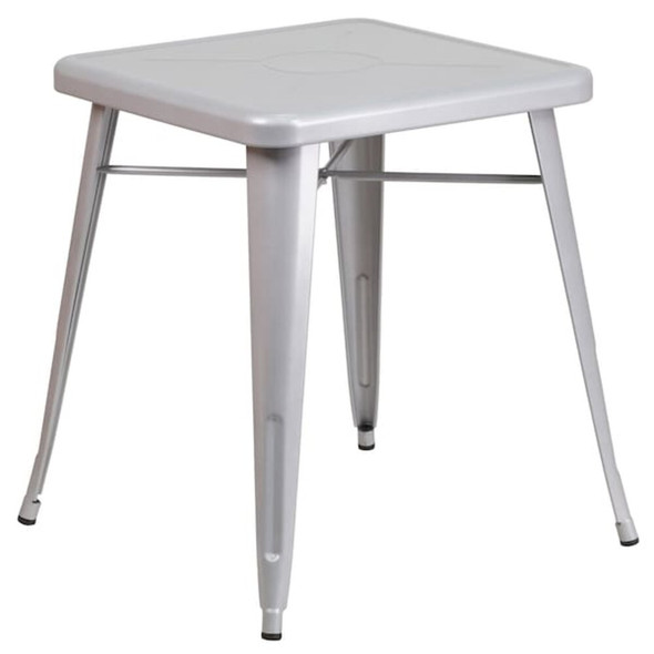Square 27.75" W, 27.75" L, 29" H, Metal, Grey  CH-31330-2-30-SIL-GG
