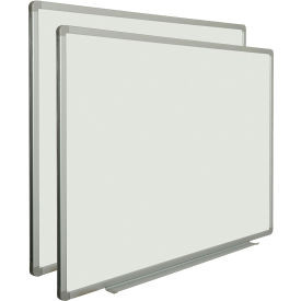 Global Industrial Porcelain Dry Erase White Board - 36""W x 24""H - Pack of 2