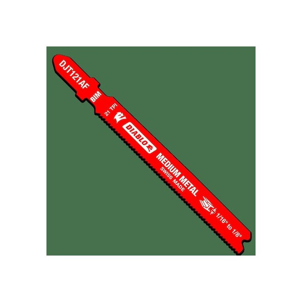 Diablo JigsawBlade,L:3.625",Bi-Metal,PK5,TPI:21 DJT121AF5