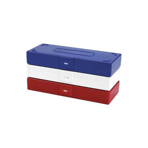 Heathrow Scientific Microscope Slide Box,50 Slots,Blue HS15996A