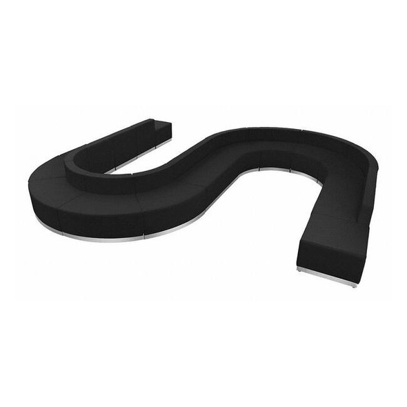 15 pcs. Living Room Set, 25-1/4" to 155" x 27", Upholstery Color: Black