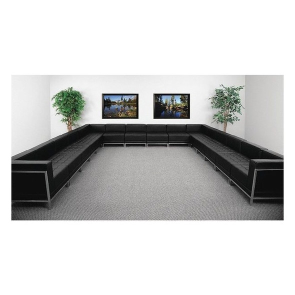 16 pcs. Living Room Set, 169" x 27-1/4", Upholstery Color: Black