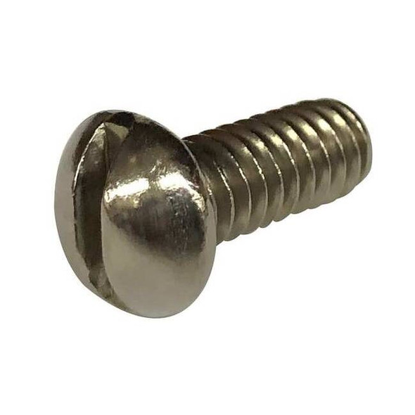 #10-32 x 5/8 in Slotted Round Machine Screw, Plain 18-8 Stainless Steel, 100 PK