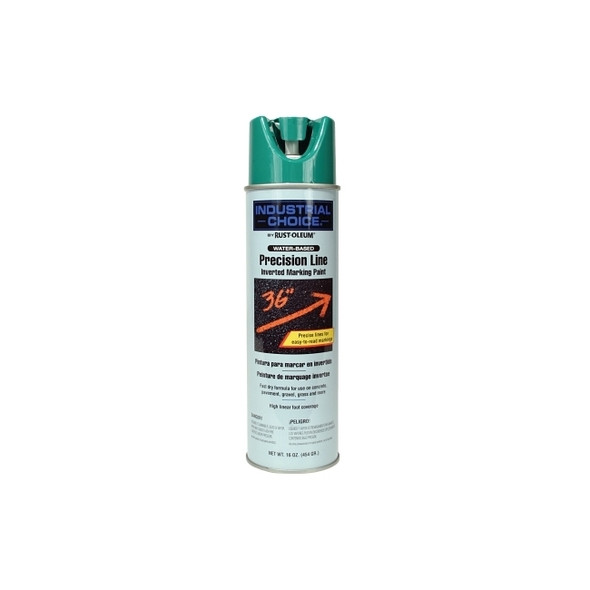 Industrial Choice® M1600/M1800 System Precision-Line Inverted Marking Paint, 17 oz, APWA Safety Green, M1800 Water-Based Pack of 12