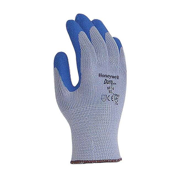 Knit Glove, Latex, Rough, Palm, 3 Abrasion Level, Blue/Gray, M (8) 12 PK