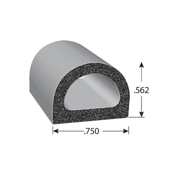 Fairchild Seal, EPDM Rubber, Black, 50 ft L RS1021-50