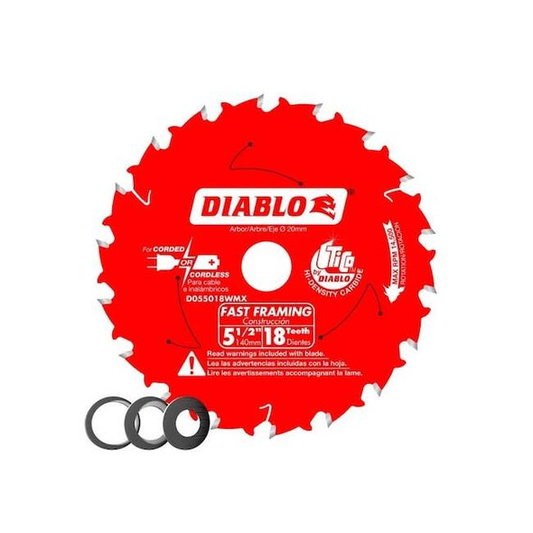 Diablo CircularSawBlade,Carbide,Dia:5.5" D055018WMX