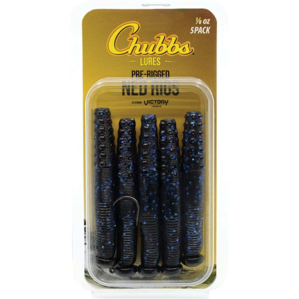 Chubbs Rigged Ned 1/8 Oz. Black/Blue (5-Pack) YNR518-BLB