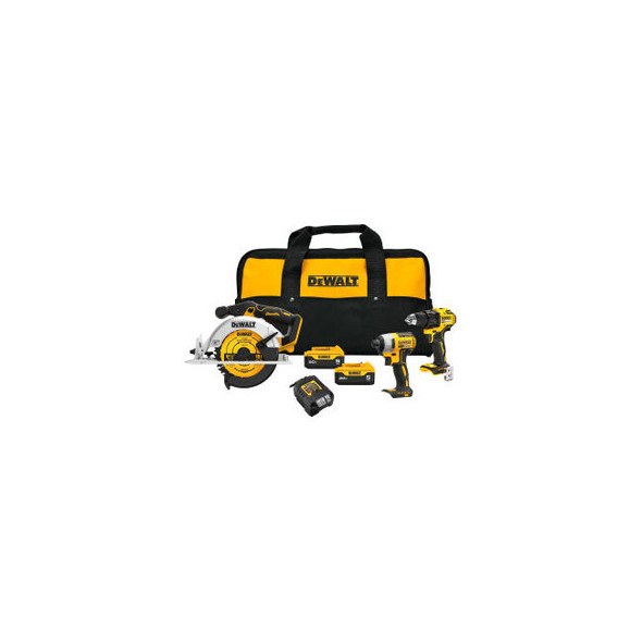 DeWalt 20V MAX 3-Tool Combo Kit Drill/Driver/Circular Saw/Impact Driver
