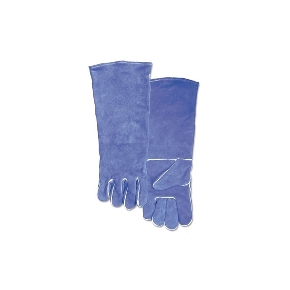 Welding Gloves, Split Cowhide, Large, Blue