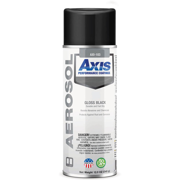 Spray Enamel, Gloss Black, Aerosol, 12oz 103