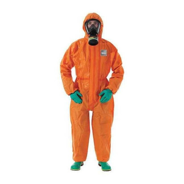 Ansell Chem Res Hooded Coverall, Taped, XL, PK6 OR50-T-92-111-05