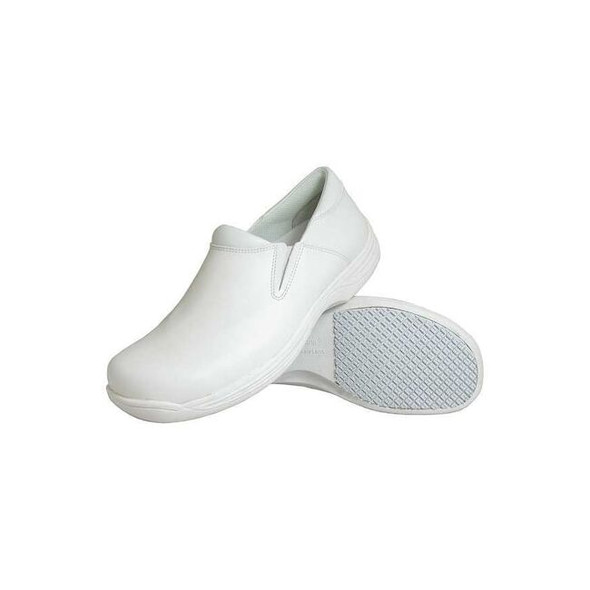 475, Women's Loafer Shoe, 7.5 Wide, Leather, 4 in Height, White