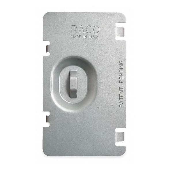 Raco Box Cover, Square Box Type, 1 Gang, Galvanized Steel, Flat Cover Type 701F