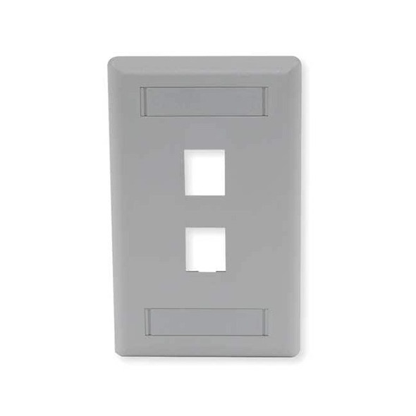 Hubbell Premise Wiring Faceplate,2 Port IFP12GY